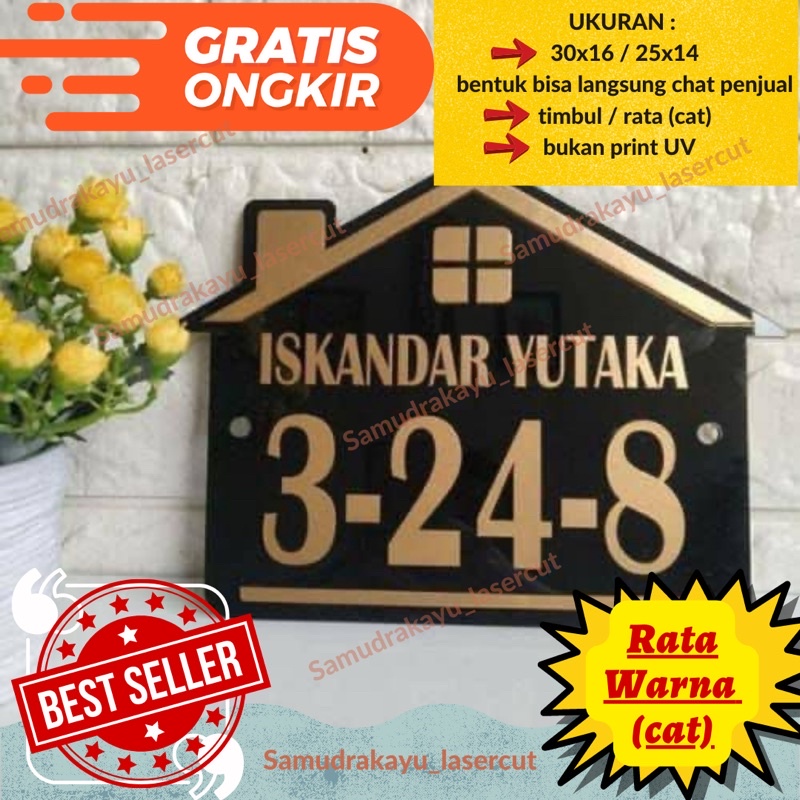 Nomor Rumah Bahan IMPORT PREMIUM (elegant,klasik,aestetik)