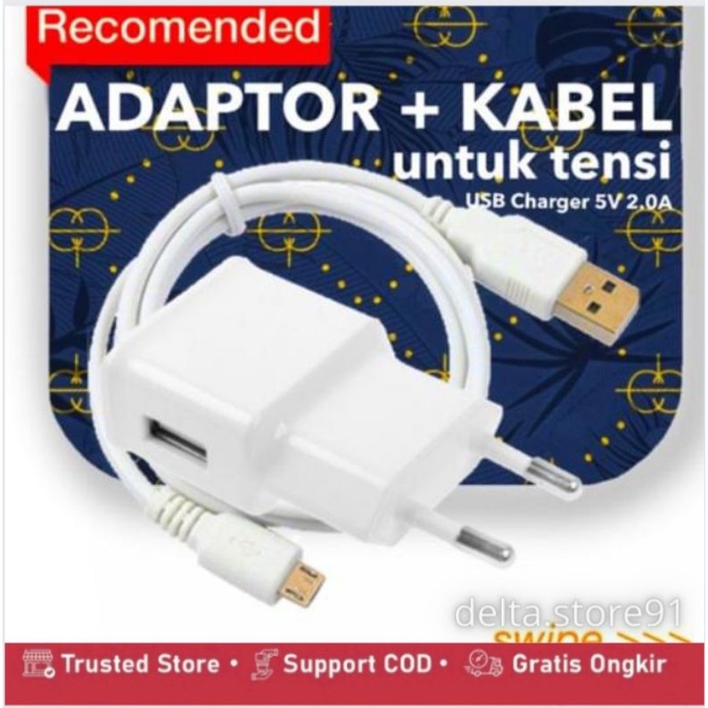 Adaptor + Kabel untuk tensi TENSIMETER DIGITAL OMICRON, UKUR TEKANAN type Micro USB