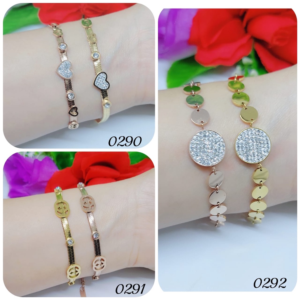 Gelang titanium permata perhiasan fashion 0290-0292