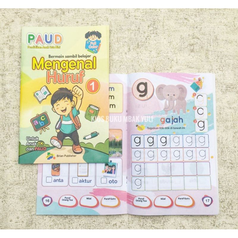 Buku Mengenal Huruf Belajar Anak TK PAUD Brian