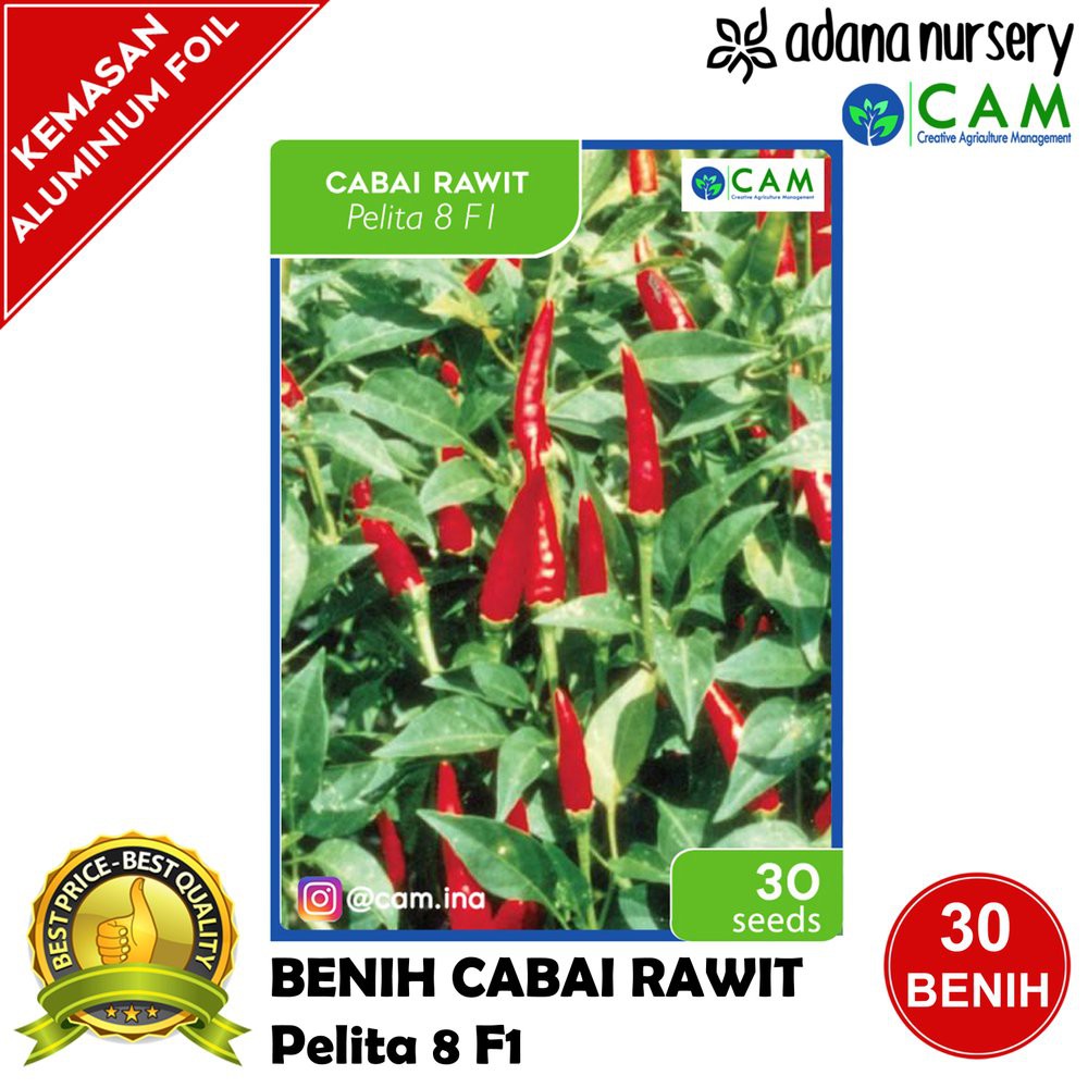 Dijual Benih Biji Cabai Rawit  - Pelita 8 F1 - Berkualitas - Repack 30 Seeds Murah