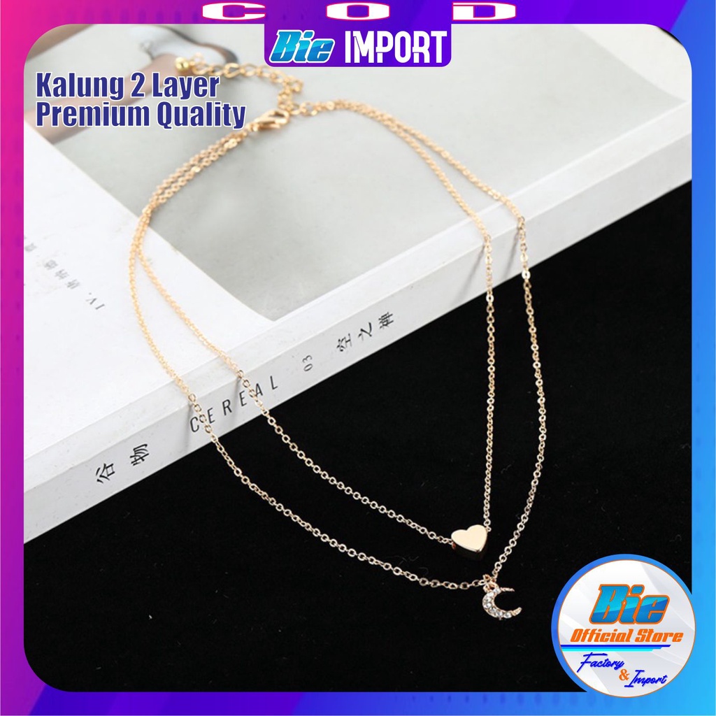 Kalung Korea 2 Layer Premium Impor Best Seller