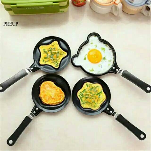 Teflon Karakter Mini Anti Lengket, Wajan Mini Motif Karakter Unik, Teflon Telur Karakter Bentuk Lucu