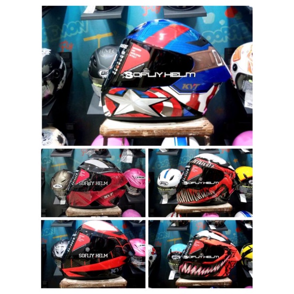 HELM KYT TT COURSE MARVEL LIMITED EDITION MARVEL DARK SMOKE