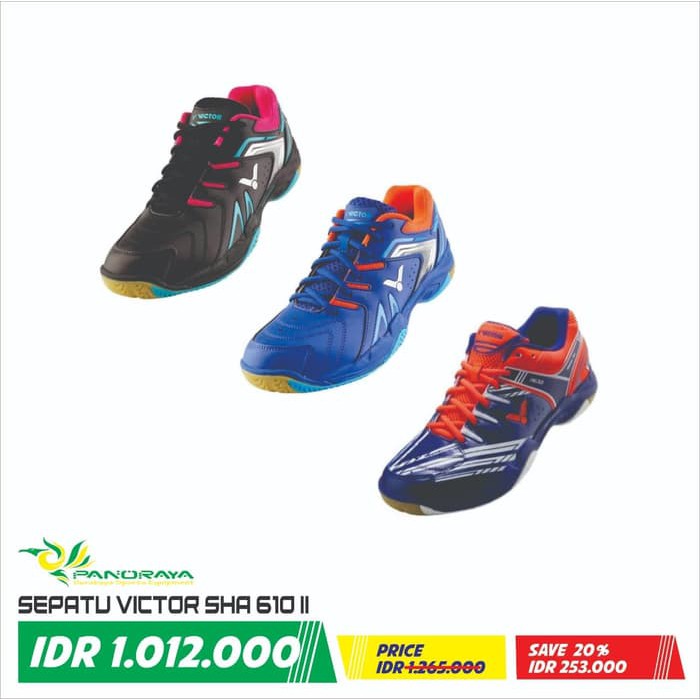 Sepatu Badminton Bulutangkis Victor SHA 610 II SHA610II Original