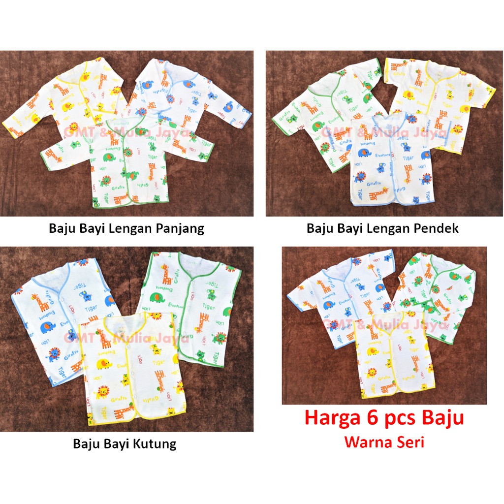 6 Pcs BAJU  BAYI  LAHIR PERLENGKAPAN BAYI  NEWBORN HALUS 