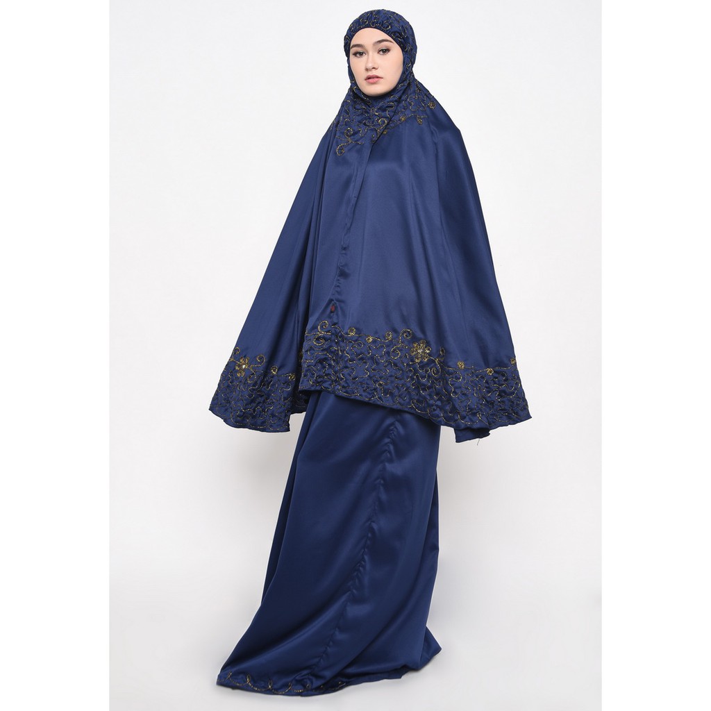 Mukena Motif Bordir Java Seven Premium Bahan Velvet Ungu Lembut Adem