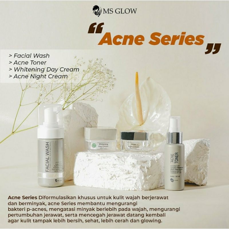 MS GLOW PAKET ACNE SERIES//PRODUK ORI