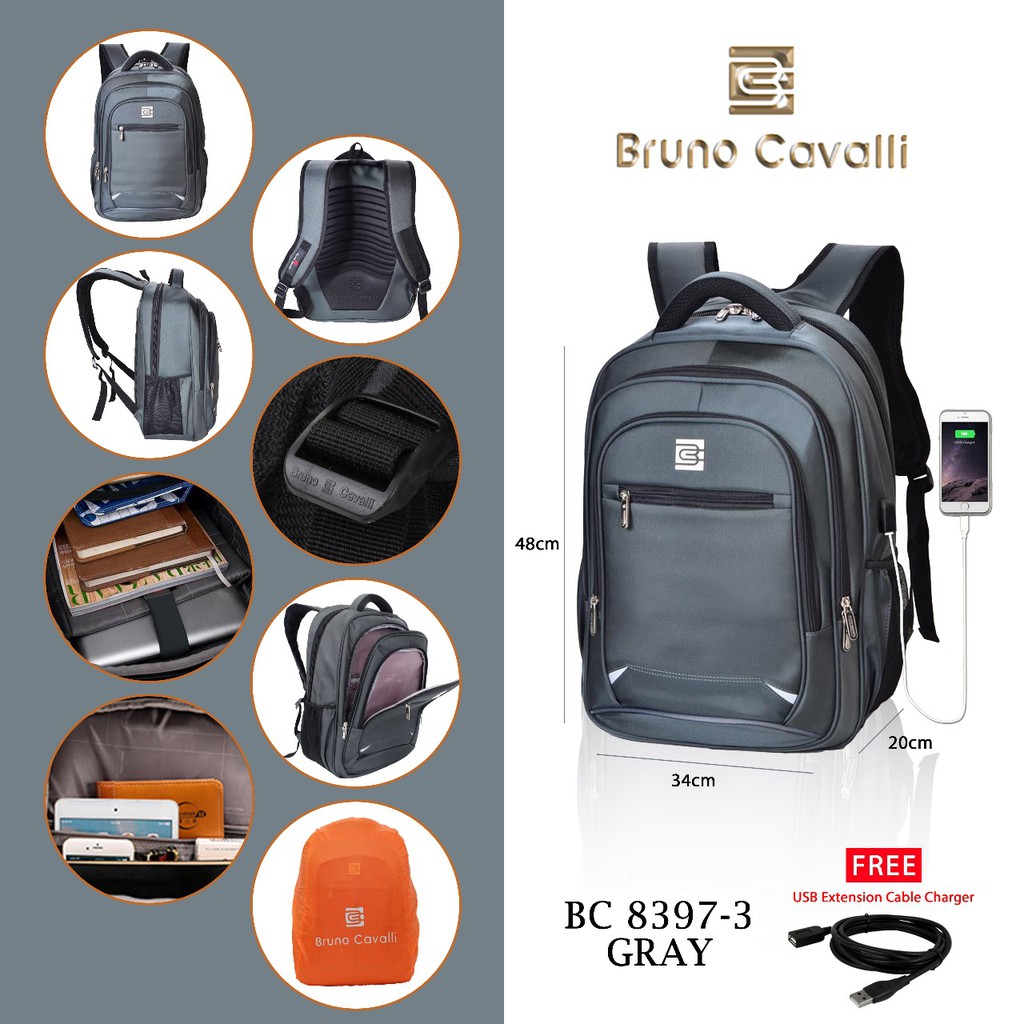 Ransel BRUNO CAVALLI BC8397-3 ransel dokumen ransel pakaian ransel laptop ransel kerja