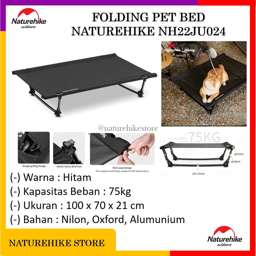 Folding Pet Bed Naturehike NH22JU024 Tempat Tidur Hewan Peliharaan Anjing Kucing Outdoor Alumunium A