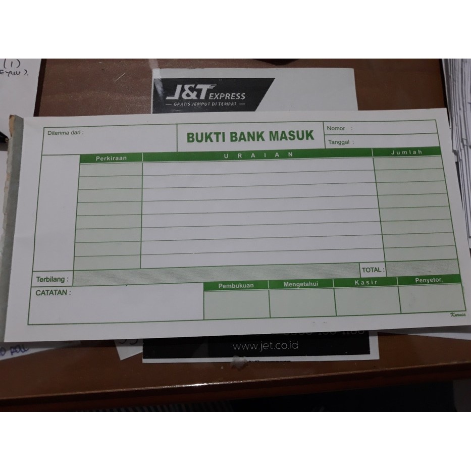 

Buku bukti bank masuk 1/3 folio 1 ply (krg lbh 50 lbr)