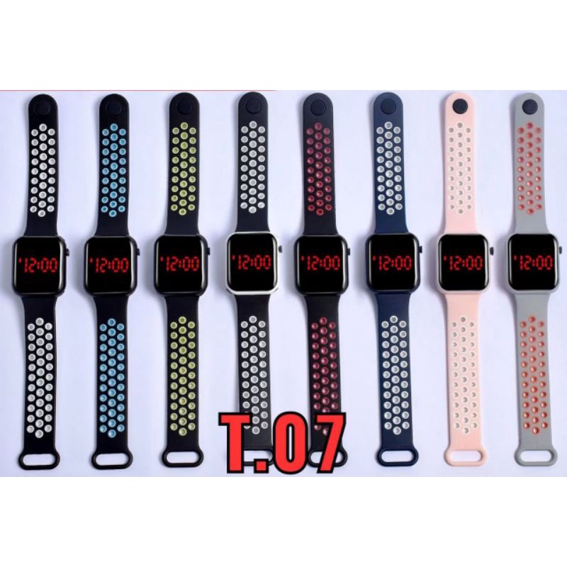 Jam Tangan Digitall Led Lubang Warna Fashion Import Pria Wanita