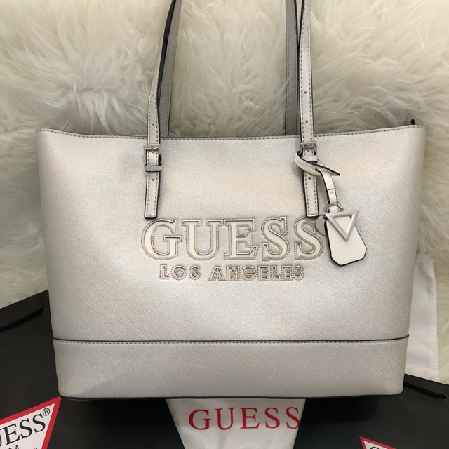 Sale GUESS Shopper Bag Silver