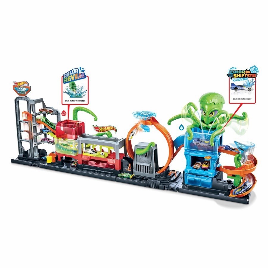 Diecast Hot Wheels City Ultimate Octo Car Wash Track HW Hotwheels Octopus Colour Change Color Shifters