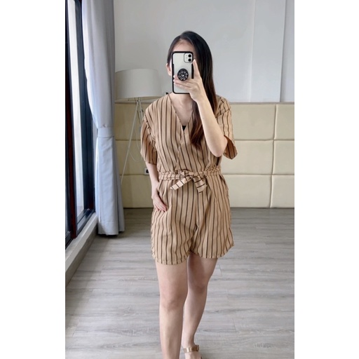 real pic jumpsuit wanita model kimono / jumpsuit kimono lengan pendek K0086260