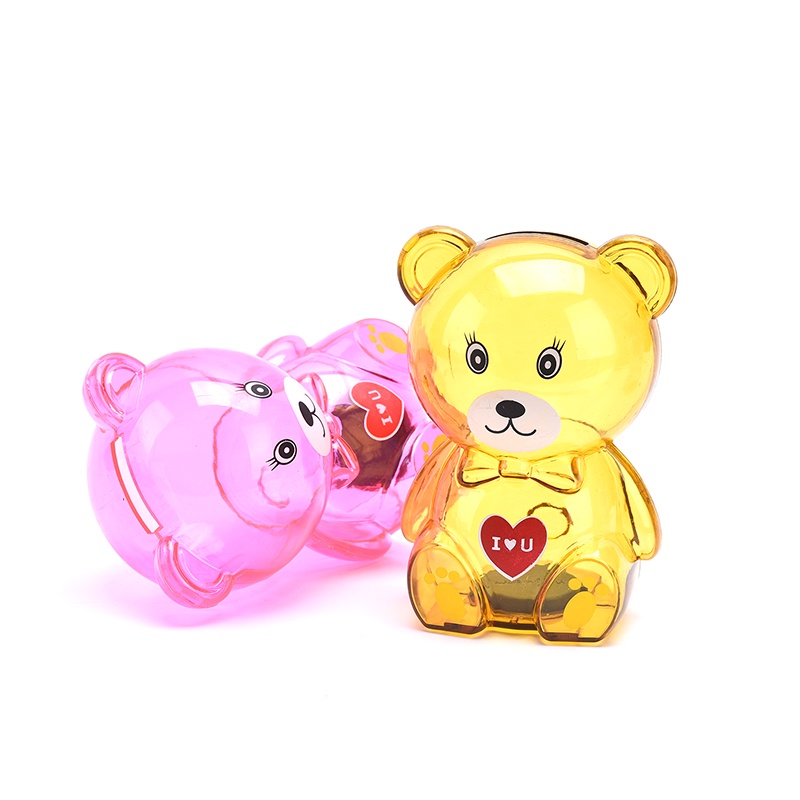 &lt; E2id &amp; &gt; Celengan Piggy Bank Bentuk Beruang Kartun Transparan Untuk Anak