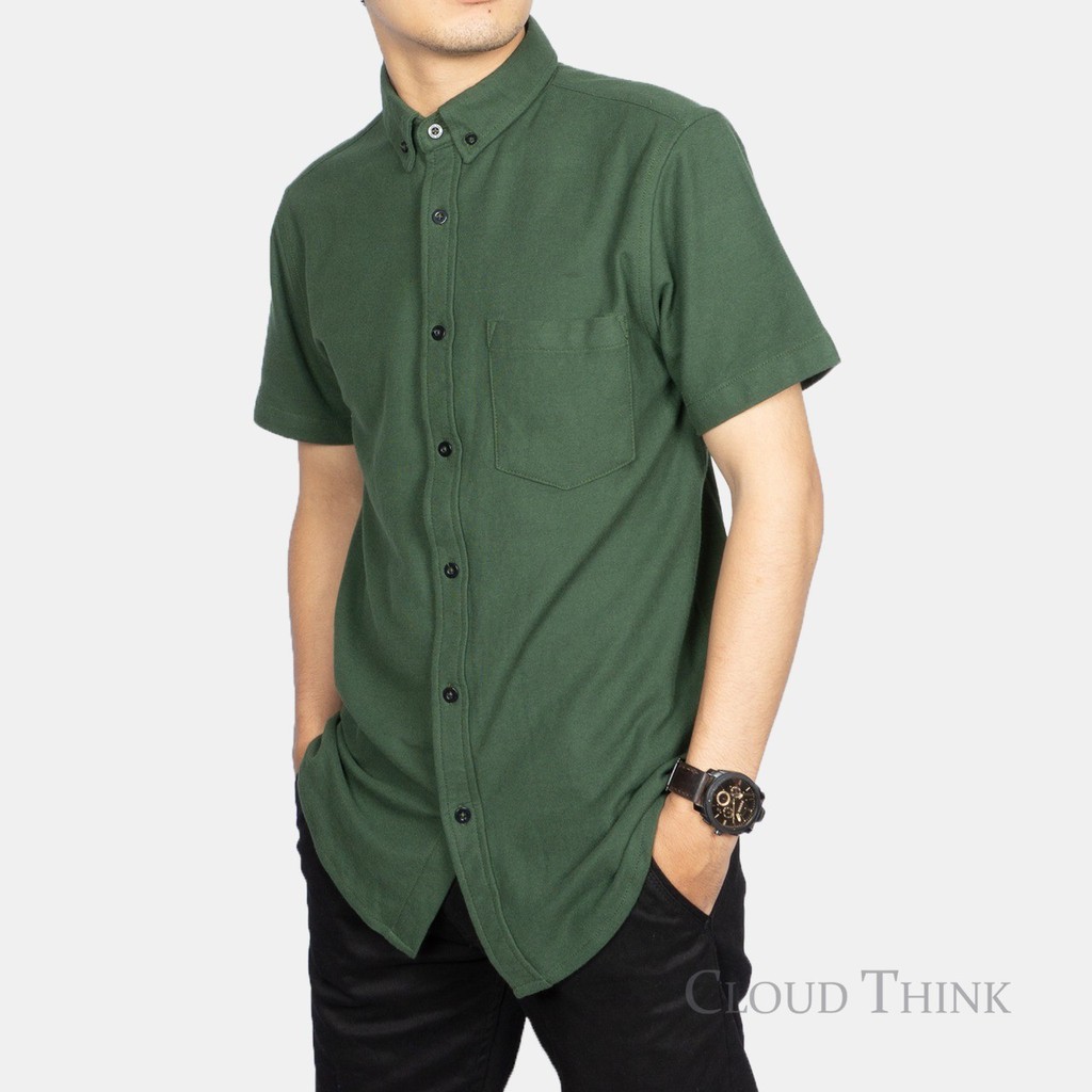 [Bisa COD] Kemeja Lengan Pendek Original Brand Cloud Think bahan Pique