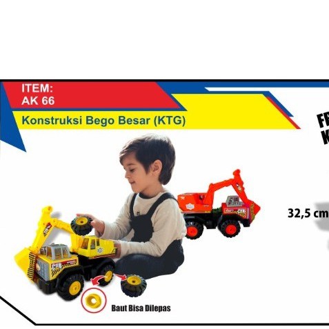 Mainan anak mobil bongkar pasang truk konstruksi excavator - AK66