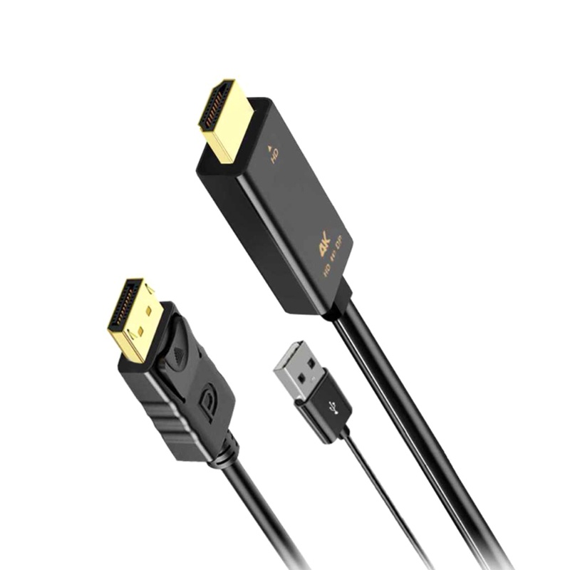 Btsg+usb2.0 Ke DP 1.8m 4K Kabel Data Extension Cable Dengan Power Supply Untuk Notebook/Proyektor