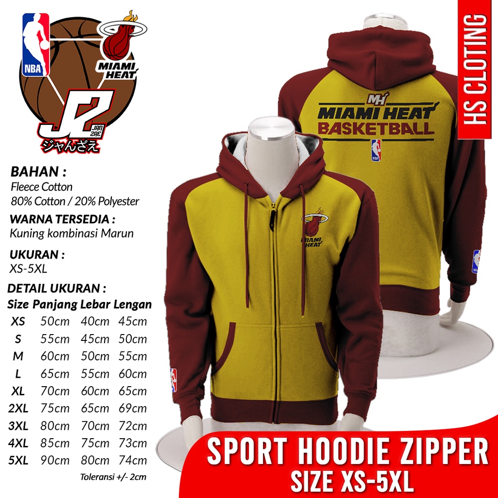 Hoodie Zipper XS-5XL MIAMI HEAT NBA Basketball Eastern Conference Team Pullover Zipped Sweatshirt Ja
