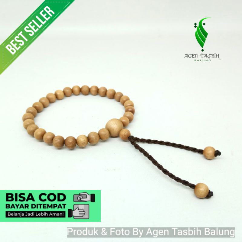 Gelang Cantik Pria Wanita Kayu Bidara Arab  size 6mm ORIGINAL