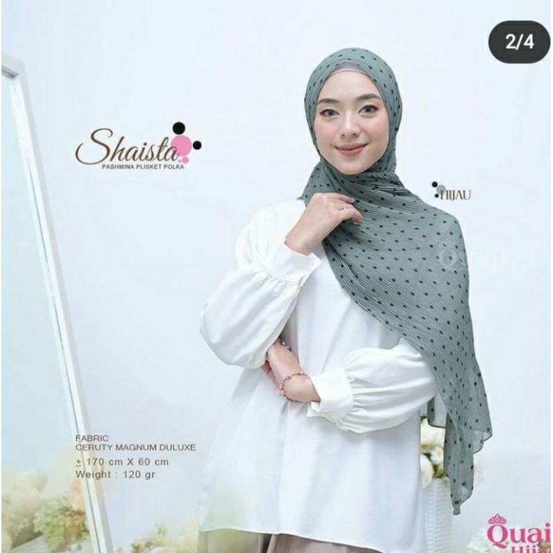 PASHMINA PLISKET POLKADOT CERUTY MURAH
