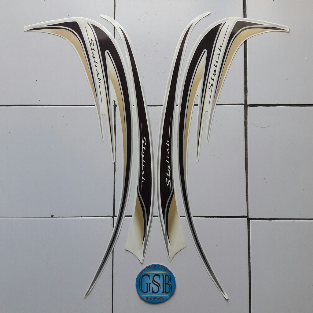striping stiker motor honda Scoopy Stylish 2015 cream