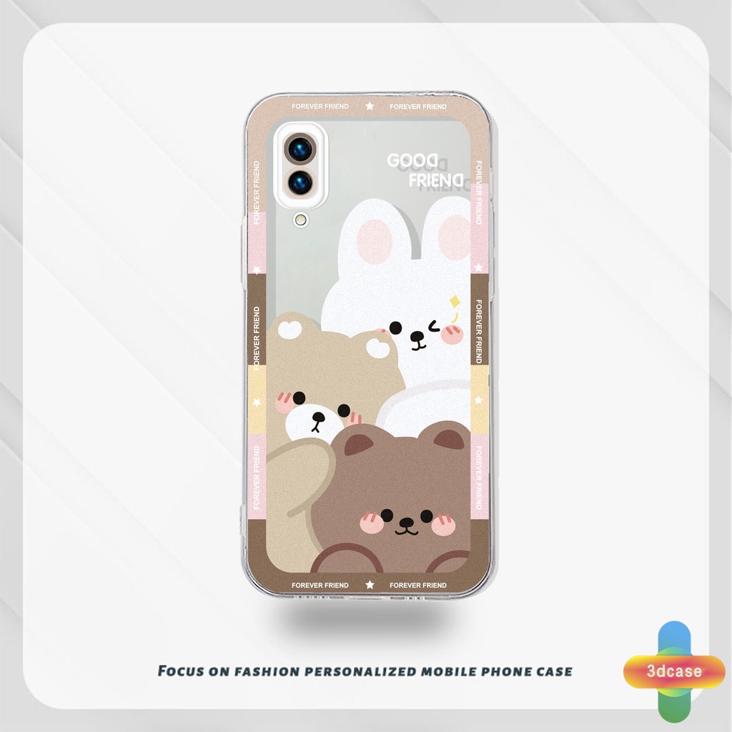 Casing VIVO Y21 2021 Y12S Y12 Y20 Y15S Y91C V23E Y16 V21 Y21A Y21T Y30 Y21S Y20S Y12i Y33T Y01 Y91 Y30i Y93 Y95 Y15 Y17 T1 Y55 Y75 Y50 Y53S Y51 2020 Y51A Y10 Y33S Y1S Y11 Y31 Y20i Y91i Y51S Y20G Ins Cartoon Cute Camera Protection Case