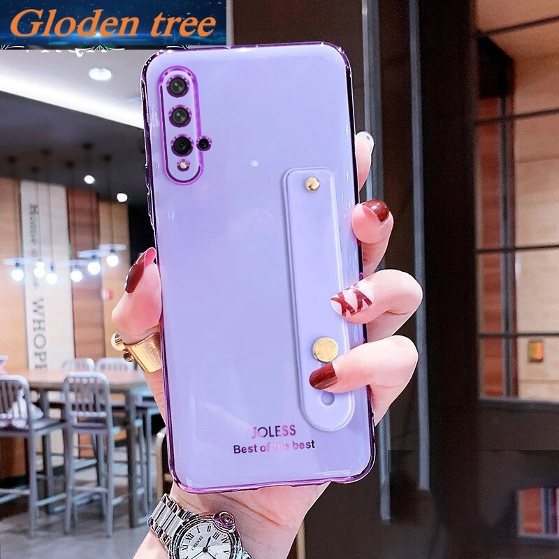 Casing Handphone Huawei nova 5T Motif Pohon Warna Emas