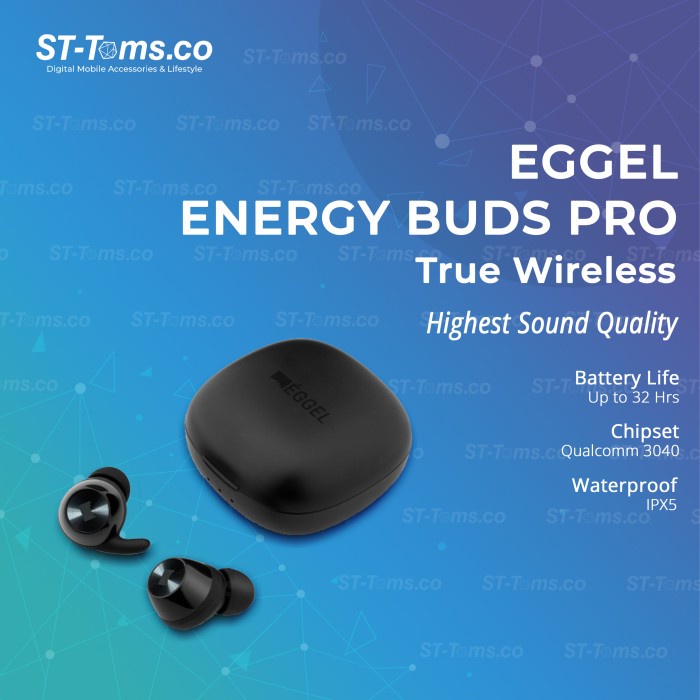 Eggel Energy Buds Pro AptX TWS Bluetooth Earphone with Gaming Mode