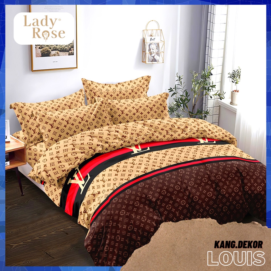 BEDCOVER LADY ROSE LV QUEEN KING SINGLE SIZE 160X200 180X200 120X200 BED COVER SET MOTIF SEPRAI NO 1