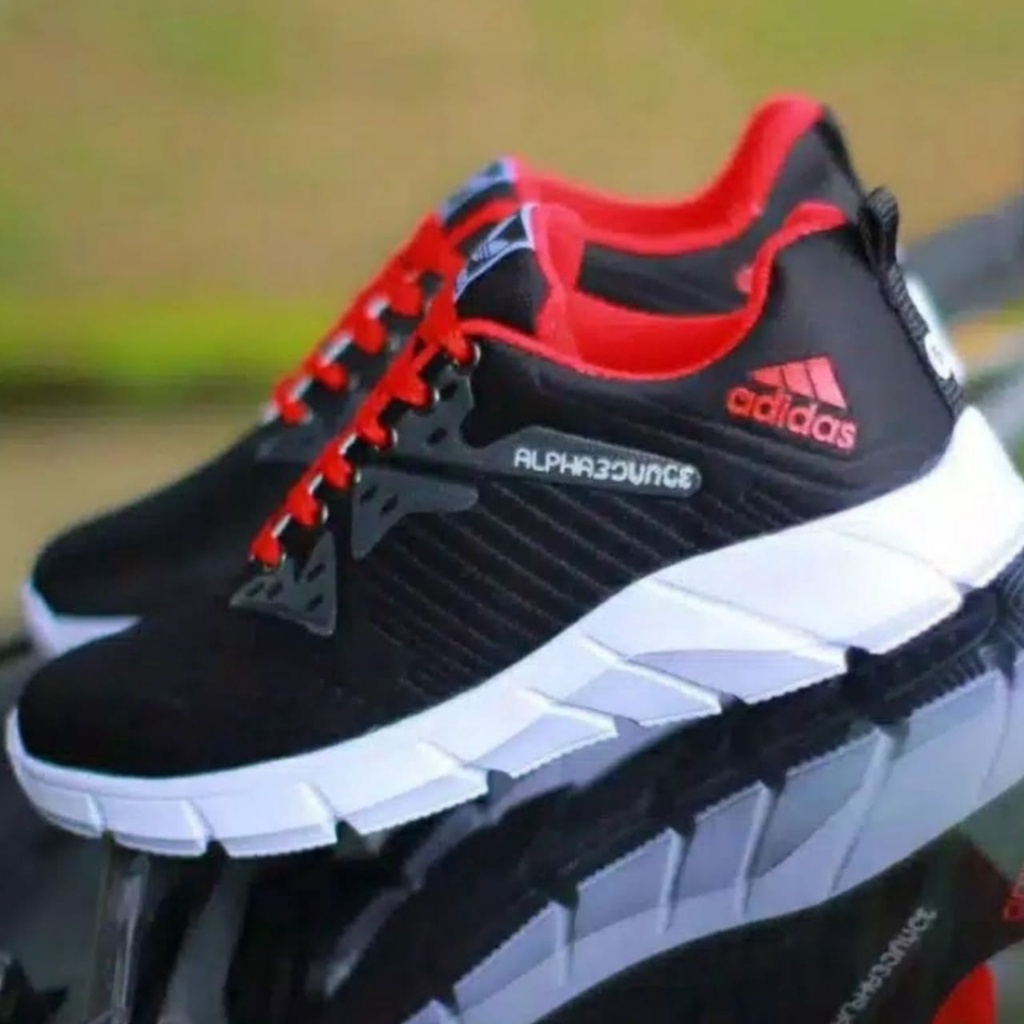 SEPATU ALPHABOUNCE SEPATU PRIA SNEAKERS SEPATU SNEAKERS PRIA SEPATU COWOK SEPATU OLAHRAGA PRIA-HITAM MERAH