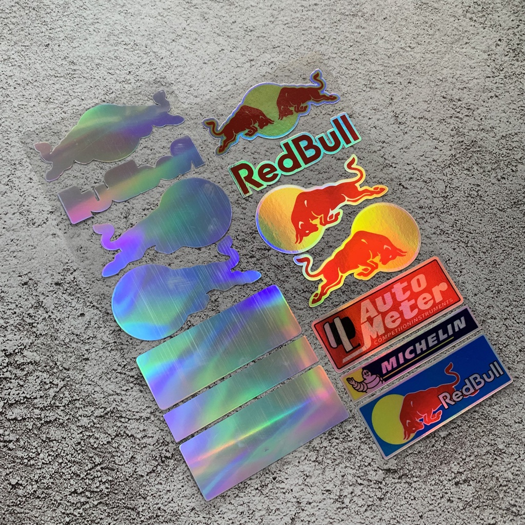 Stiker Reflektif Motif Logo Red Bull Untuk Helm Motor HONDA