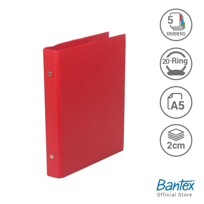 

Bantex Multiring Binder 20 Ring 25mm A5 Red #1324 09