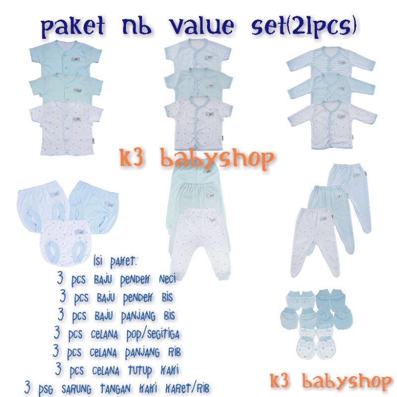 Paket Baju Bayi Newborn Fluffy Biru Blue set baju bayi lengkap murah SNI hampers baby gift set kado lahiran