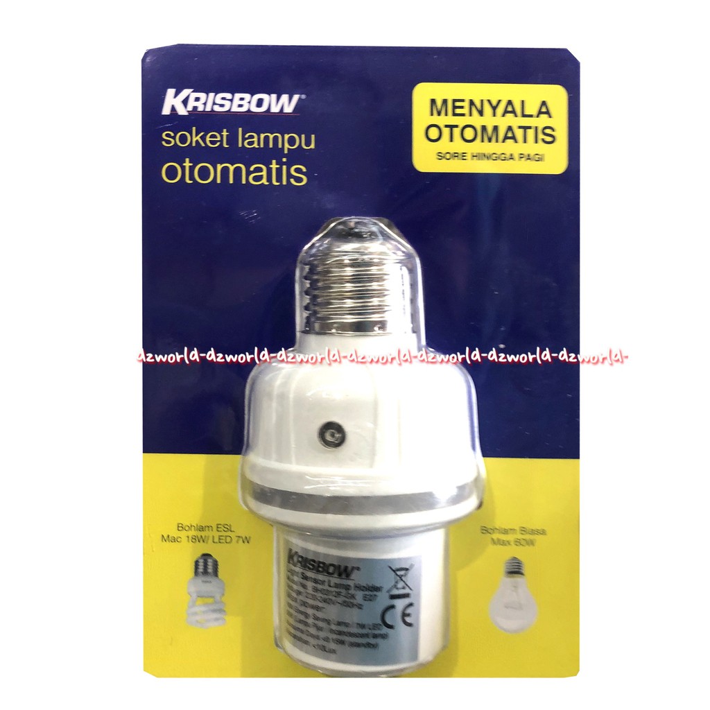 Krisbow Soket Lampu Otomatis Menyala Tempat Lampu Holder With With Cable E27 Fitting Lampu