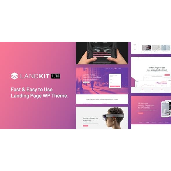 template wordpress Landkit – WordPress Landing Page Theme