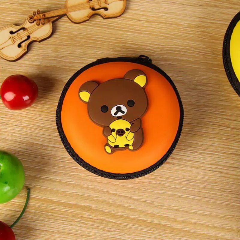 Dompet Tas Penyimpanan Headset Karakter Lucu Bentuk Bulat