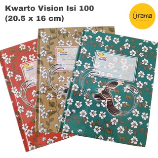 Jual Buku Kwarto Vision Isi Lembar Hard Cover X Cm Buku Tulis Kuarto Quarto Qwarto