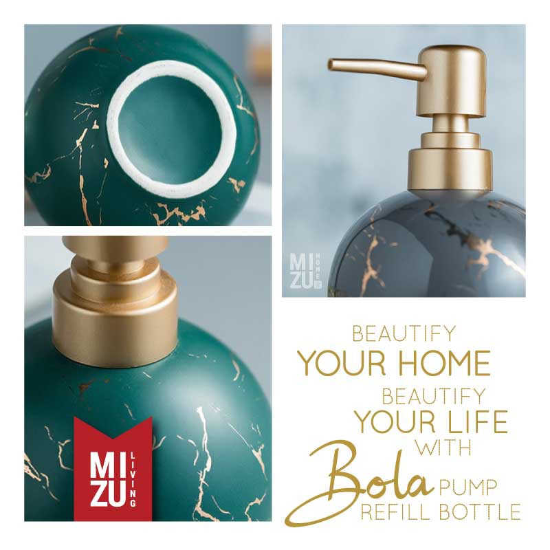 BOLA Refill Pump Bottle Matte Glossy Ceramic Soap Dispenser Botol Keramik Sabun Cair Cuci Tangan