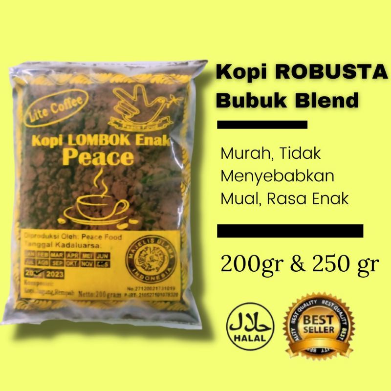 

Kopi Bubuk 200 gram Robusta Hitam Murah Lombok 9k