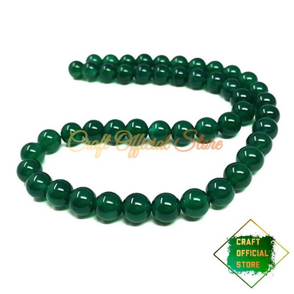 Bahan Gelang Batu Giok Hijau Natural 6.8.10mm Untuk Gelang Kalung Tasbih Craft &amp; DIY