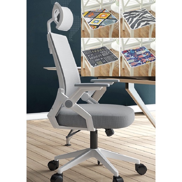 Kursi Kantor Kursi Staff-D825 White Grey