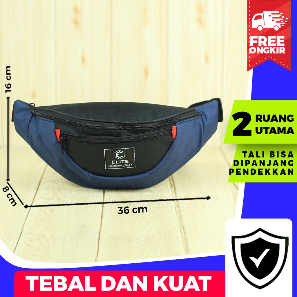 Jual Sling Bag Murah Meriah Pria Waist Bag Slempang Cowok Keren Simple Waistbag Selempang Distro