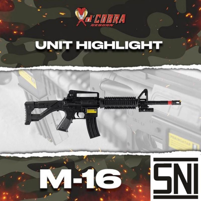 Mainan bahan PLASTIK ORIGINAL D'COBRA M16 sudah SNI