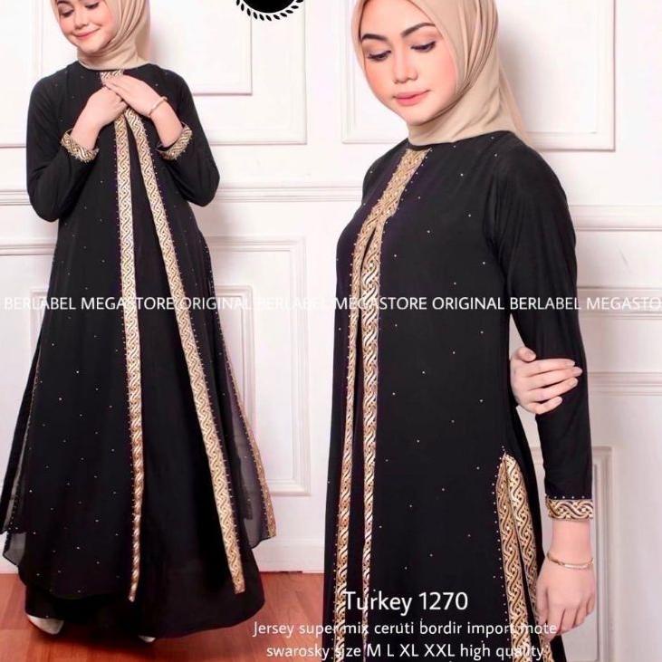 [PRODUK 6MQNL] BAJU GAMIS TURKEY ABAYA BORDIR ORIGINAL JUBAH WANITA JUMBO DRESS PESTA MEWAH BUSUI AB