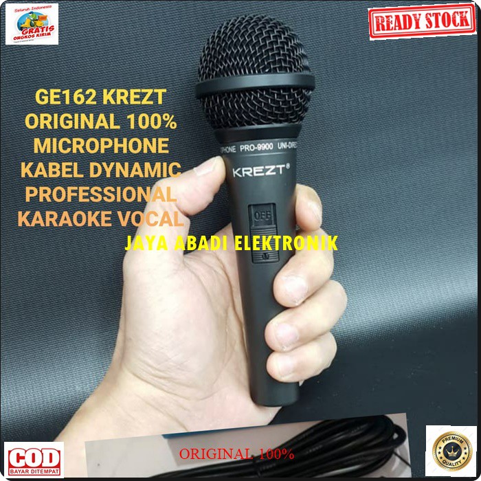 G162 KREZT original mic kabel dynamic mik cable karaoke microphone vocal vokal mikrophone super cardioid sound system audio musik pengeras suara pro profesional panggung dj studio acara pidato G162  ADA SWICTH ON OFF NYA PAKAI MIC INI SUARA BIASA BIASA JA