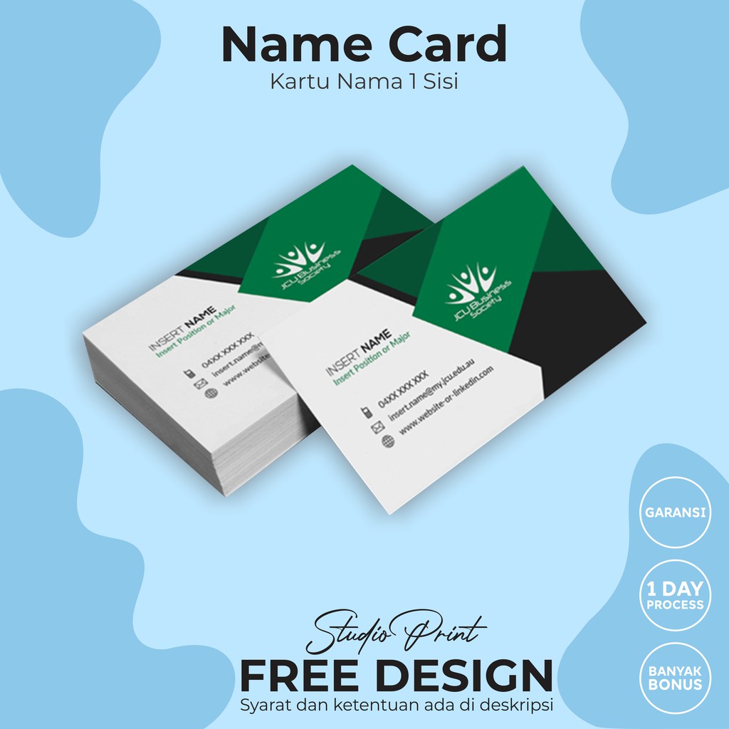 

Cetak Kartu Nama Olshop Perusahaan Bisnis Personal Business Card Ukuran 9 x 5.5 cm Custom Free Desain