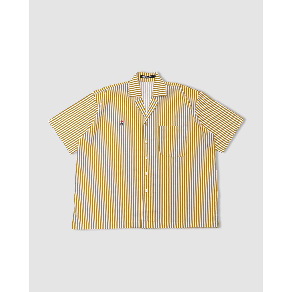 PLAIN STRIPE SHIRT - GOLD WHITE [KEMEJA SALUR]