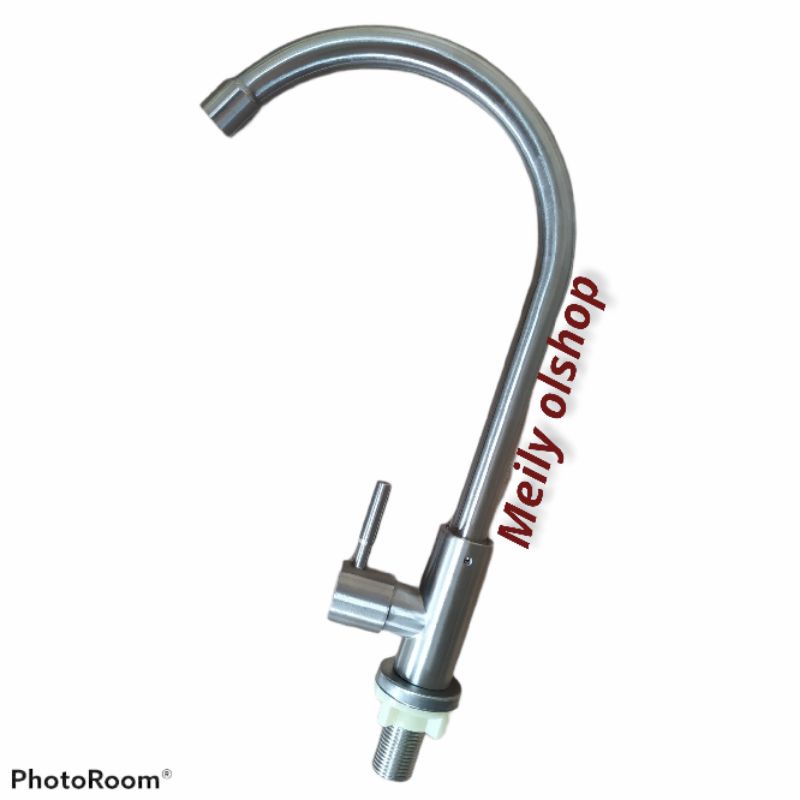 Kran Cuci Piring Stainless Sus304 Drat Bawah / Kran Sink Meja/ Kran Angsa